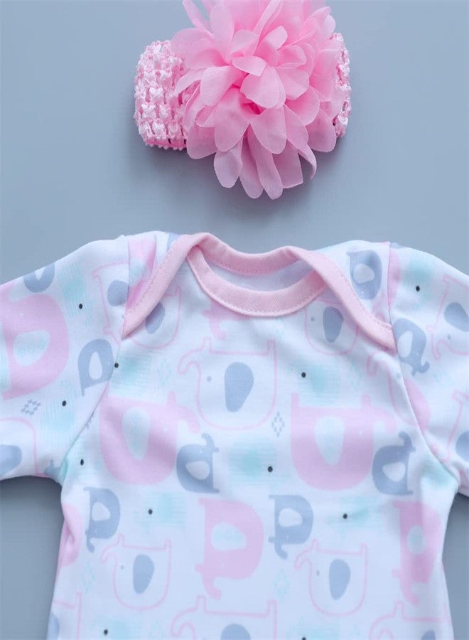 MAIHAO Reborn Baby Dolls Clothes for 17-22 Inch Newborn Baby Doll Girl, Baby Doll Clothes Outfit Accessories fit 17-22 Inch Baby Doll Girl (Elephant Pattern) - Image 4